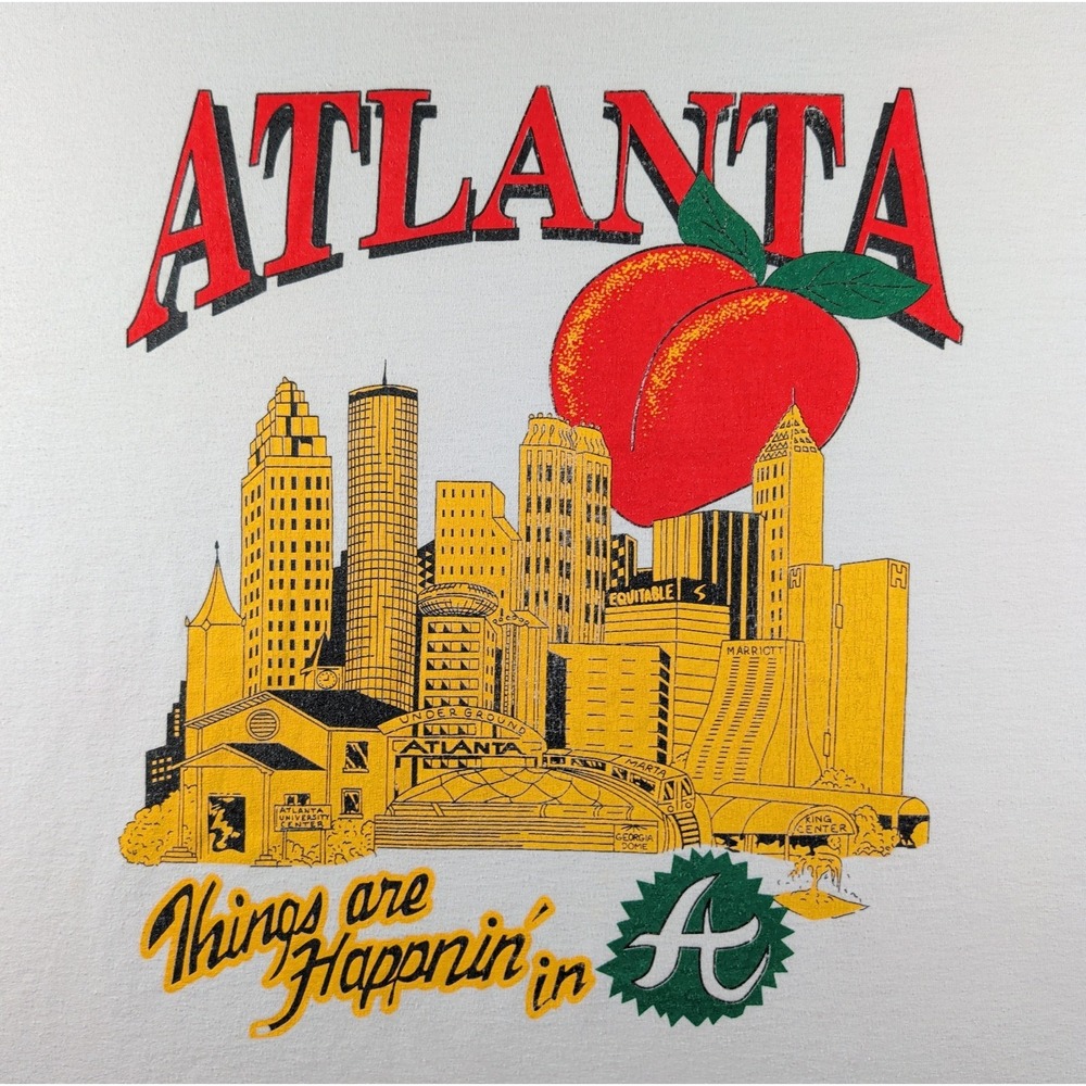 Y2K Atlanta Underground Graphic T Shirt White Georgia ATL Jerzees 90s Streetwear